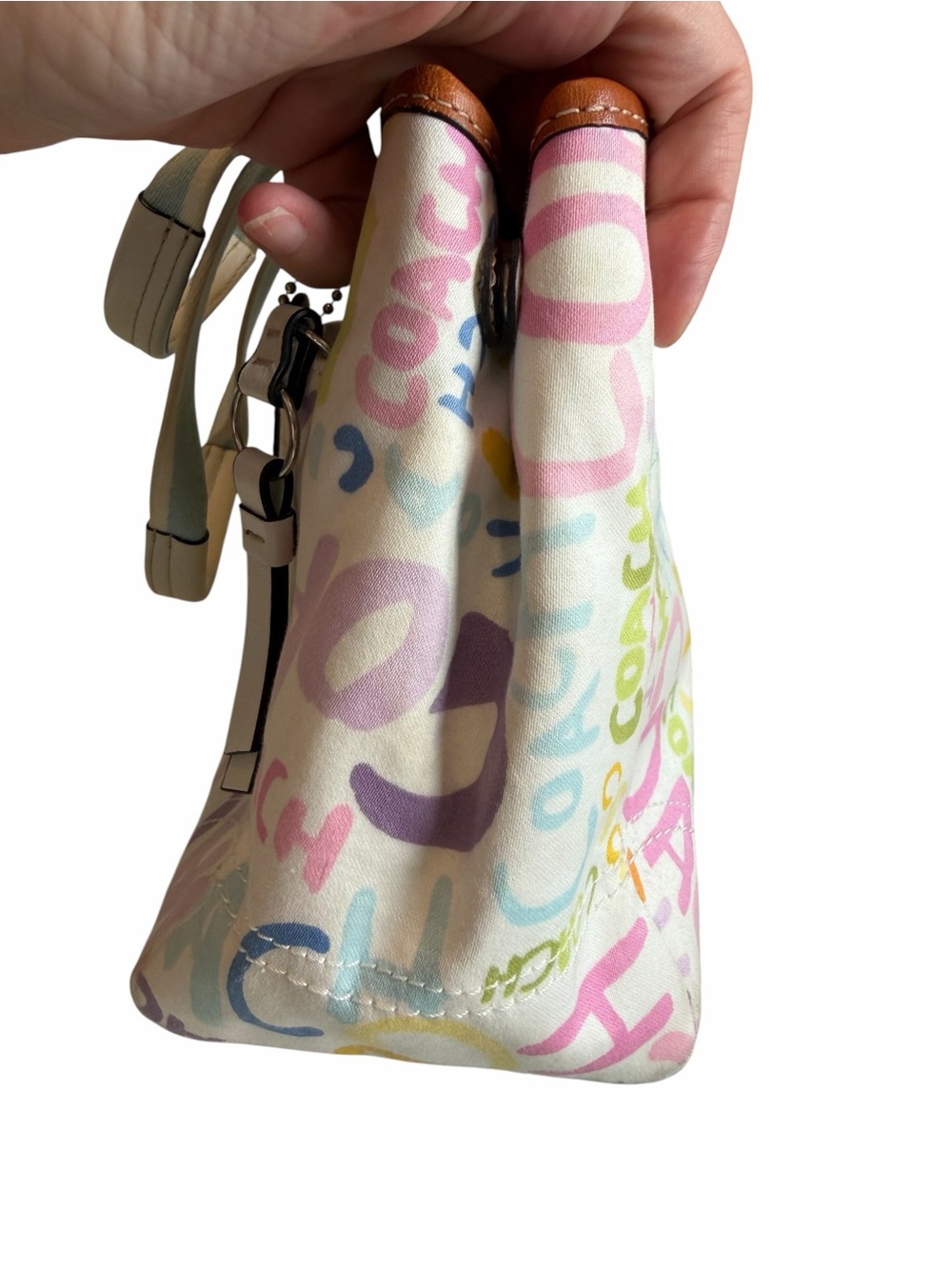 Coach Scribble Pastel Signature Satchel Multi Color - Picture 7 of 16